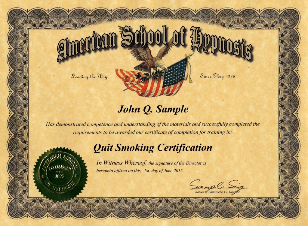 quit smoking certification