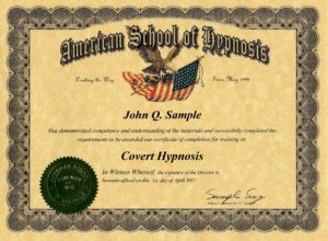 covert hypnosis certificate