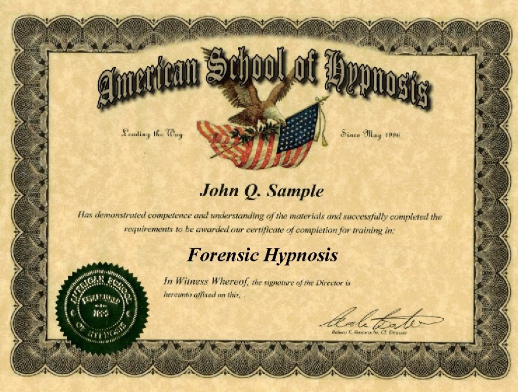 forensic hypnosis certificate