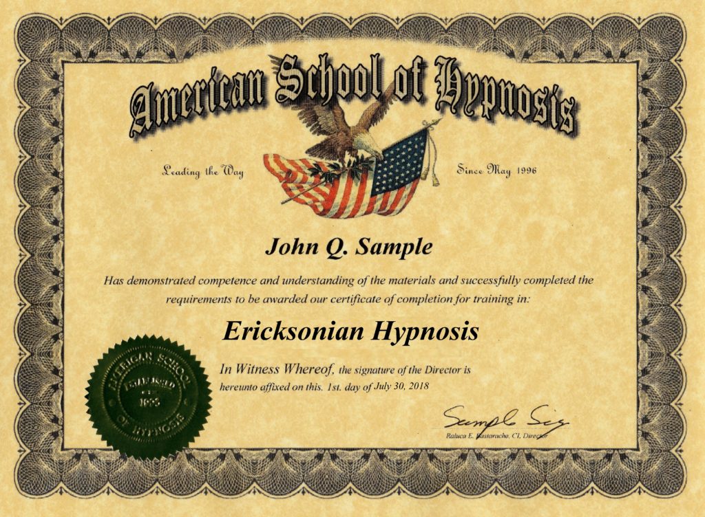 Ericksonian Hypnosis Certificate